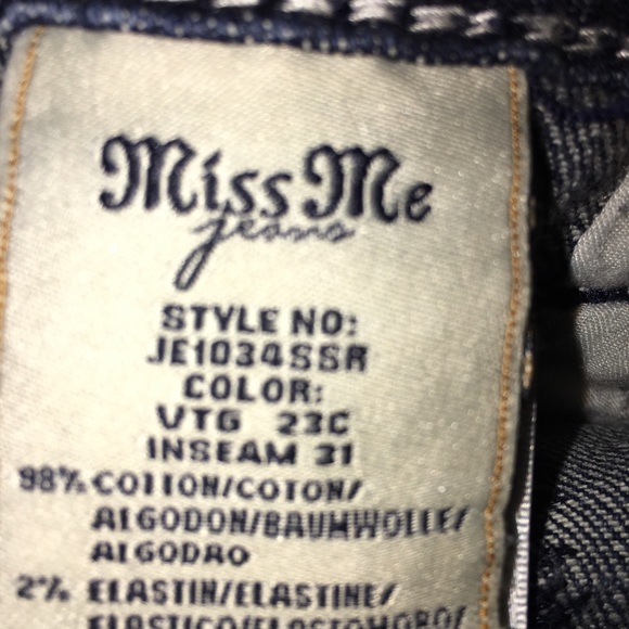 Miss me jeans size 25 inseam 29 - Picture 7 of 8